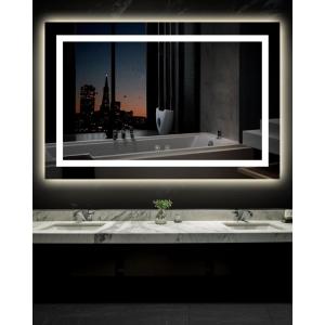 imageEnsenior LED Bathroom Mirror 30quotx 36quot with Front and Backlight Stepless Dimmable Wall Mirrors with AntiFog ShatterProof Memory 3 Colors Modern LED Vanity MirrorFCC60L x 40W