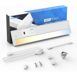 imageEnsenior 12 Inch Hand Wave LED Under Cabinet Lighting Plug in or Hardwired with Dimmable 5CCT CRI 90 24G Wireless Sync Under Counter Lights with for Kitchen 5CCT 120V 8W 500LM 2 Pack1 Pack