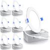 imageEnsenior 6 Pack 6 Inch LED Recessed Light Dimmable 3000K5000K 3CCT 1050LM High Brightness 12W 120V Damp Rated UltraThin Canless Wafer Ceiling Light  ETL ampamp FCC ampamp IC4000k  Cool White