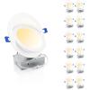 imageEnsenior 6 Pack 6 inch LED Eyeball Recessed Lighting 36090 Rotatable and 2700K5000K Selectable Dimmable Gimbal Recessed Lights Canless Angled Adjustable Ceiling Downlight 1300LM 13W115WFCC12 Pack
