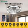 imageEnsenior 24 Low Profile Ceiling Fans with Lights and Remote Fandelier Ceiling Fan Flush Mount APP Control 6 Speed ampamp 3000K6500K Stepless Dimmable Small Ceiling Fan with Light for Bedroom  BlackBlack