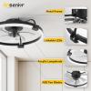 imageEnsenior 24 Low Profile Ceiling Fans with Lights and Remote Fandelier Ceiling Fan Flush Mount APP Control 6 Speed ampamp 3000K6500K Stepless Dimmable Small Ceiling Fan with Light for Bedroom  BlackBlack