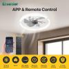 imageEnsenior 24 Low Profile Ceiling Fans with Lights and Remote Fandelier Ceiling Fan Flush Mount APP Control 6 Speed ampamp 3000K6500K Stepless Dimmable Small Ceiling Fan with Light for Bedroom  BlackWhite