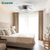 imageEnsenior 24 Low Profile Ceiling Fans with Lights and Remote Fandelier Ceiling Fan Flush Mount APP Control 6 Speed ampamp 3000K6500K Stepless Dimmable Small Ceiling Fan with Light for Bedroom  BlackWhite