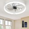 imageEnsenior 24 Low Profile Ceiling Fans with Lights and Remote Fandelier Ceiling Fan Flush Mount APP Control 6 Speed ampamp 3000K6500K Stepless Dimmable Small Ceiling Fan with Light for Bedroom  BlackWhite