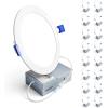 imageEnsenior 16 Pack 6 Inch LED Recessed Ceiling Light 3500K Neutral White 1050LM 12W 120V High Brightness Canless Wafer Downlight Dimmable  ETLampFCCampIC3000k  Warm White
