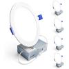 imageEnsenior 4 Pack 8 Inch LED Recessed Light Dimmable 2700K5000K 5CCT 1600LM High Brightness 18W 120V Damp Rated UltraThin Canless Wafer Light  ETL amp FCC amp IC6000k  Clear White