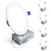 imageEnsenior 4 Pack 8 Inch LED Recessed Light Dimmable 2700K5000K 5CCT 1600LM High Brightness 18W 120V Damp Rated UltraThin Canless Wafer Light  ETL amp FCC amp IC5000k  Daylight
