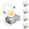 imageEnsenior 4 Pack 8 Inch LED Recessed Light Dimmable 2700K5000K 5CCT 1600LM High Brightness 18W 120V Damp Rated UltraThin Canless Wafer Light  ETL amp FCC amp IC5000k4000k3500k3000k2700k  5cct White