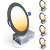 imageEnsenior 4 Pack 8 Inch LED Recessed Light Dimmable 2700K5000K 5CCT 1600LM High Brightness 18W 120V Damp Rated UltraThin Canless Wafer Light  ETL amp FCC amp IC5000k4000k3500k3000k2700k  5cct Black