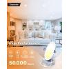 imageEnsenior 4 Pack 8 Inch LED Recessed Light Dimmable 2700K5000K 5CCT 1600LM High Brightness 18W 120V Damp Rated UltraThin Canless Wafer Light  ETL amp FCC amp IC5000k4000k3000k  3cct White