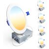 imageEnsenior 4 Pack 8 Inch LED Recessed Light Dimmable 2700K5000K 5CCT 1600LM High Brightness 18W 120V Damp Rated UltraThin Canless Wafer Light  ETL amp FCC amp IC6000k5000k4000k3500k3000k2700k  6cct white