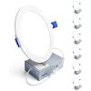 imageEnsenior 6 Pack 7 Inch LED Recessed Ceiling Light Dimmable 2700K5000K 5CCT 1300LM 15W 120V High Brightness Canless Wafer Downlight5000k  Daylight