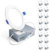 imageEnsenior 16 Pack 6 Inch LED Recessed Ceiling Light 3500K Neutral White 1050LM 12W 120V High Brightness Canless Wafer Downlight Dimmable  ETLampFCCampIC5000k  Daylight