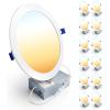 imageEnsenior 12 Pack 7 Inch LED Recessed Ceiling Light Dimmable 2700K5000K 5CCT 1300LM 15W 120V High Brightness Canless Wafer Downligh2700k3000k3500k4000k5000k  5cct White