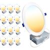 imageEnsenior 12 Pack 7 Inch LED Recessed Ceiling Light Dimmable 2700K5000K 5CCT 1300LM 15W 120V High Brightness Canless Wafer Downligh2700k3000k3500k4000k5000k  5cct White