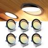 imageEnsenior 4 Pack 4 inch 5CCT LED Gimbal Led Recessed Light with Junction Box 36090 Adjustable Directional Lighting Dimmable CRI90 2700K3000K3500K4000K5000K 900LM 10W85WETLampFCC BlackBlack6 Inch