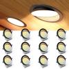 imageEnsenior 4 Pack 4 inch 5CCT LED Gimbal Led Recessed Light with Junction Box 36090 Adjustable Directional Lighting Dimmable CRI90 2700K3000K3500K4000K5000K 900LM 10W85WETLampFCC BlackBlack6 Inch