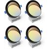 imageEnsenior 4 Pack 4 inch 5CCT LED Gimbal Led Recessed Light with Junction Box 36090 Adjustable Directional Lighting Dimmable CRI90 2700K3000K3500K4000K5000K 900LM 10W85WETLampFCC BlackBlack6 Inch