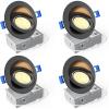 imageEnsenior 4 Pack 4 inch 5CCT LED Gimbal Led Recessed Light with Junction Box 36090 Adjustable Directional Lighting Dimmable CRI90 2700K3000K3500K4000K5000K 900LM 10W85WETLampFCC BlackBlack4 Inch