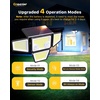 image:imageUpgrade Solar Lights Outdoor 3000LM Motion Sensor Outdoor Light with Dual Sensors 279 LED 4 Heads Security Solar Flood Lights 4 Modes with Memory Function IP65 Waterproof for Yard Garage Fence 2P3 Pack