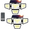 image:imageUpgrade Solar Lights Outdoor 3000LM Motion Sensor Outdoor Light with Dual Sensors 279 LED 4 Heads Security Solar Flood Lights 4 Modes with Memory Function IP65 Waterproof for Yard Garage Fence 2P2 Pack