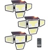 image:imageUpgrade Solar Lights Outdoor 3000LM Motion Sensor Outdoor Light with Dual Sensors 279 LED 4 Heads Security Solar Flood Lights 4 Modes with Memory Function IP65 Waterproof for Yard Garage Fence 2P3 Pack