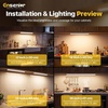 image:imageHardwired Under Cabinet Lighting 24 Inch 14W LED Under Cabinet Lights Linkable up to 20 Units via 15inch Cable 5 CCT amp 4Way Dimmable Under Counter Lights for Kitchen Builtin Switch CRIgt90 FCC1 Pack