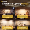 image:imageLED Under Cabinet Lighting Plug in or Hardwired 24 Inch 14W Under Counter Lights for Kitchen Builtin Switch 5 CCT 2700K5000K amp 4Level Dimmable 2 Linkable Ways up to 20 Units CRI 90 FCC1 Pack