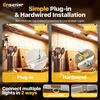 image:imageLED Under Cabinet Lighting Plug in or Hardwired 24 Inch 14W Under Counter Lights for Kitchen Builtin Switch 5 CCT 2700K5000K amp 4Level Dimmable 2 Linkable Ways up to 20 Units CRI 90 FCC2 Pack