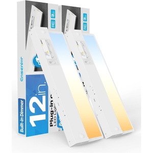 image:imageLED Under Cabinet Lighting Plug in or Hardwired 24 Inch 14W Under Counter Lights for Kitchen Builtin Switch 5 CCT 2700K5000K amp 4Level Dimmable 2 Linkable Ways up to 20 Units CRI 90 FCC2 Pack