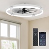 image:imageEnsenior Ceiling Fans with Lights and Remote 24 Low Profile Ceiling Fan Flush Mount APP Control 6 Speed 3CCT Quiet Reversible DC Motor Dimmable Modern Ceiling Fan with Light for BedroomWhiteWhite