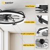 image:imageEnsenior Ceiling Fans with Lights and Remote 24 Low Profile Ceiling Fan Flush Mount APP Control 6 Speed 3CCT Quiet Reversible DC Motor Dimmable Modern Ceiling Fan with Light for BedroomWhiteBlack