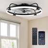 image:imageEnsenior Ceiling Fans with Lights and Remote 24 Low Profile Ceiling Fan Flush Mount APP Control 6 Speed 3CCT Quiet Reversible DC Motor Dimmable Modern Ceiling Fan with Light for BedroomWhiteBlack