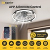 image:imageEnsenior Ceiling Fans with Lights and Remote 24 Low Profile Ceiling Fan Flush Mount APP Control 6 Speed 3CCT Quiet Reversible DC Motor Dimmable Modern Ceiling Fan with Light for BedroomWhiteBlack
