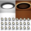 image:imageEnsenior 48 Pack 4 Inch LED Recessed Ceiling Light with Night Light Dimmable 2700K5000K 5CCT 750LM 9W 120V High Brightness Canless Wafer Downlight  ETLampFCCampICBlack4 Inch