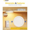 image:imageEnsenior 48 Pack 4 Inch LED Recessed Ceiling Light with Night Light Dimmable 2700K5000K 5CCT 750LM 9W 120V High Brightness Canless Wafer Downlight  ETLampFCCampICWhite6 Inch