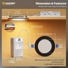 image:imageEnsenior 48 Pack 4 Inch LED Recessed Ceiling Light with Night Light Dimmable 2700K5000K 5CCT 750LM 9W 120V High Brightness Canless Wafer Downlight  ETLampFCCampICBlack4 Inch