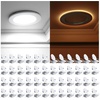 image:imageEnsenior 48 Pack 4 Inch LED Recessed Ceiling Light with Night Light Dimmable 2700K5000K 5CCT 750LM 9W 120V High Brightness Canless Wafer Downlight  ETLampFCCampICWhite4 Inch