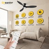 image:imageEnsenior 52 Inch Flush Mount Ceiling Fan with Light and Remote Black Low Profile Ceiling Fans with Lights for Bedroom Living Room 3 ABS Blades Modern Quiet Reversible DC Motor 3CCT 6 SpeedsBlack