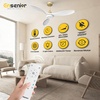 image:imageEnsenior 52 Inch Flush Mount Ceiling Fan with Light and Remote Black Low Profile Ceiling Fans with Lights for Bedroom Living Room 3 ABS Blades Modern Quiet Reversible DC Motor 3CCT 6 SpeedsWhite and Gold