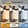 image:imageEnsenior 52 Inch Flush Mount Ceiling Fan with Light and Remote Black Low Profile Ceiling Fans with Lights for Bedroom Living Room 3 ABS Blades Modern Quiet Reversible DC Motor 3CCT 6 SpeedsBlack