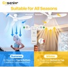 image:imageEnsenior 52 Inch Flush Mount Ceiling Fan with Light and Remote Black Low Profile Ceiling Fans with Lights for Bedroom Living Room 3 ABS Blades Modern Quiet Reversible DC Motor 3CCT 6 SpeedsWhite