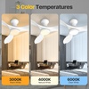 image:imageEnsenior 52 Inch Flush Mount Ceiling Fan with Light and Remote Black Low Profile Ceiling Fans with Lights for Bedroom Living Room 3 ABS Blades Modern Quiet Reversible DC Motor 3CCT 6 SpeedsWhite