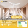 image:imageEnsenior 52 Inch Flush Mount Ceiling Fan with Light and Remote Black Low Profile Ceiling Fans with Lights for Bedroom Living Room 3 ABS Blades Modern Quiet Reversible DC Motor 3CCT 6 SpeedsWhite