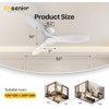 image:imageEnsenior 52 Inch Flush Mount Ceiling Fan with Light and Remote Black Low Profile Ceiling Fans with Lights for Bedroom Living Room 3 ABS Blades Modern Quiet Reversible DC Motor 3CCT 6 SpeedsWhite