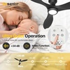 image:imageEnsenior 52 Inch Flush Mount Ceiling Fan with Light and Remote Black Low Profile Ceiling Fans with Lights for Bedroom Living Room 3 ABS Blades Modern Quiet Reversible DC Motor 3CCT 6 SpeedsBlack