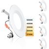 image:imageEnsenior 56 Inch 5CCT LED Can Lights 12 Pack Retrofit Led Recessed Lighting Baffle Trim Dimmable 9W110W 1000LM 2700K3000K3500K4000K5000K Selectable IC Rated Black  ETL amp FCC4 Pack