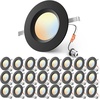 image:imageEnsenior 56 Inch 5CCT LED Can Lights 12 Pack Retrofit Led Recessed Lighting Baffle Trim Dimmable 9W110W 1000LM 2700K3000K3500K4000K5000K Selectable IC Rated Black  ETL amp FCC24 Pack