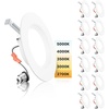 image:imageEnsenior 56 Inch 5CCT LED Can Lights 12 Pack Retrofit Led Recessed Lighting Baffle Trim Dimmable 9W110W 1000LM 2700K3000K3500K4000K5000K Selectable IC Rated Black  ETL amp FCC12 Pack